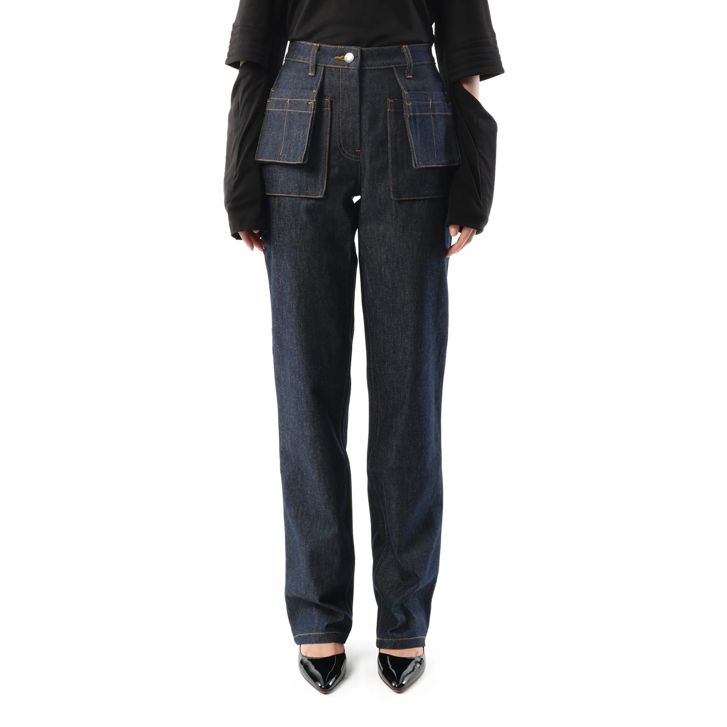 Utility Jeans in Raw Indigo sold by MARAIS