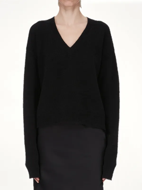Tommy V Neck Sweater in Black sold by MARAIS