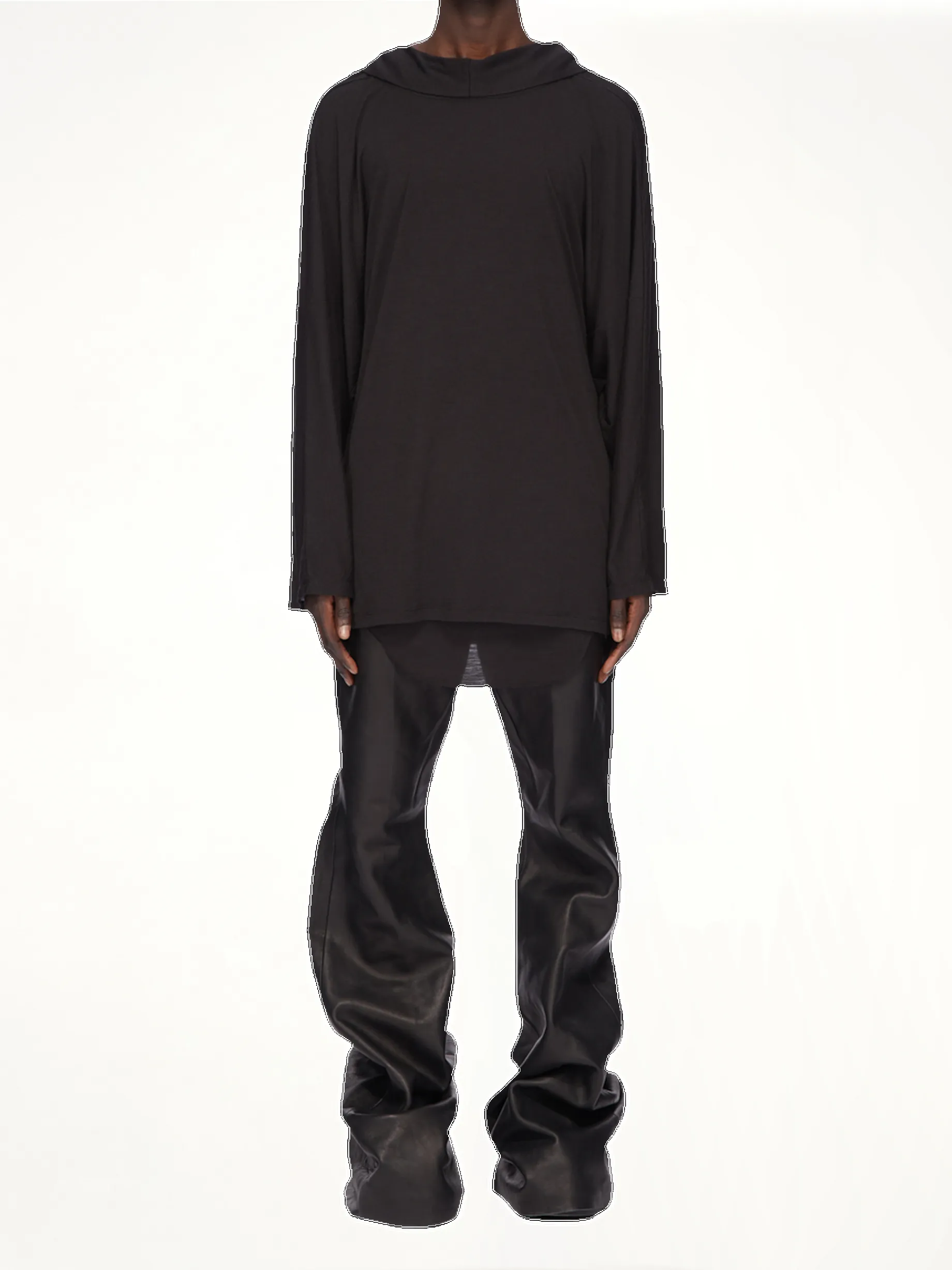 Silk Wool Hooded Tunic in Black sold by MARAIS product image thumbnail 4