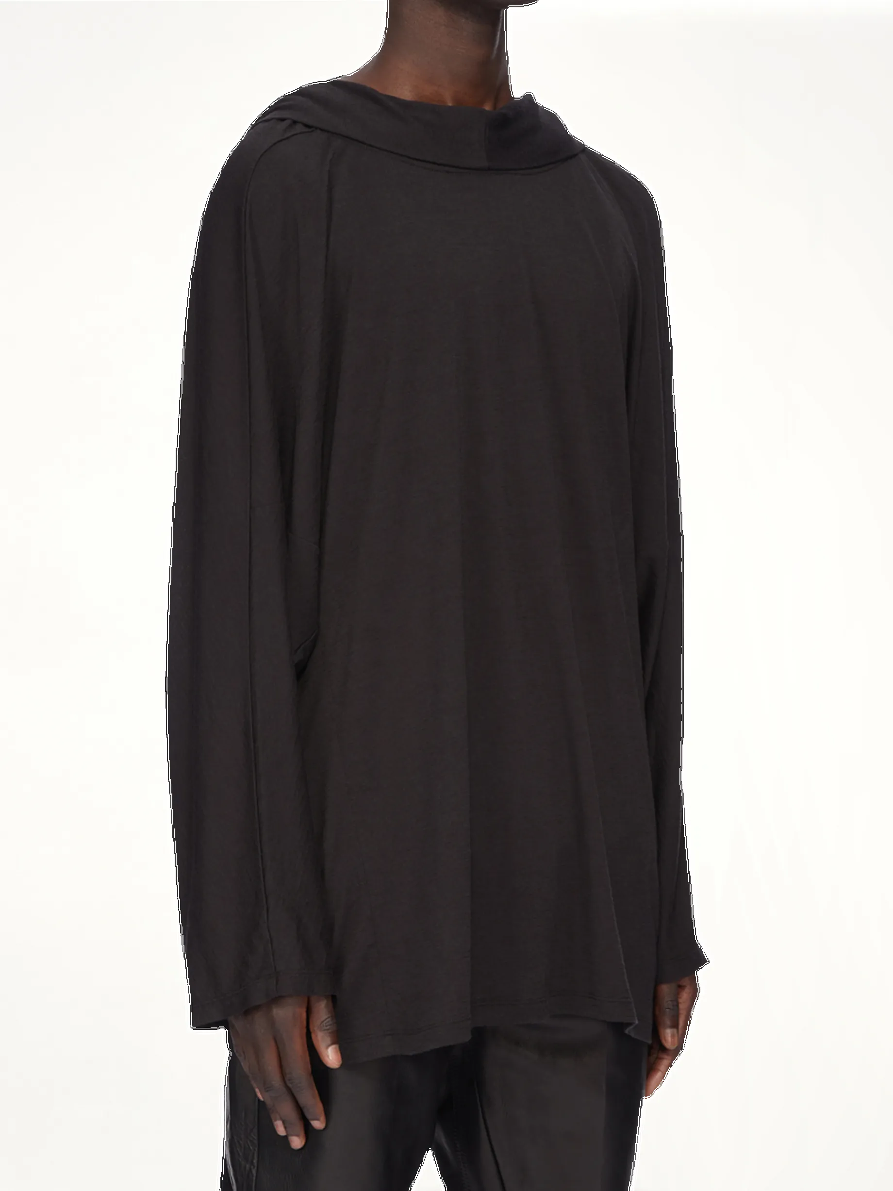 Silk Wool Hooded Tunic in Black sold by MARAIS product image thumbnail 3