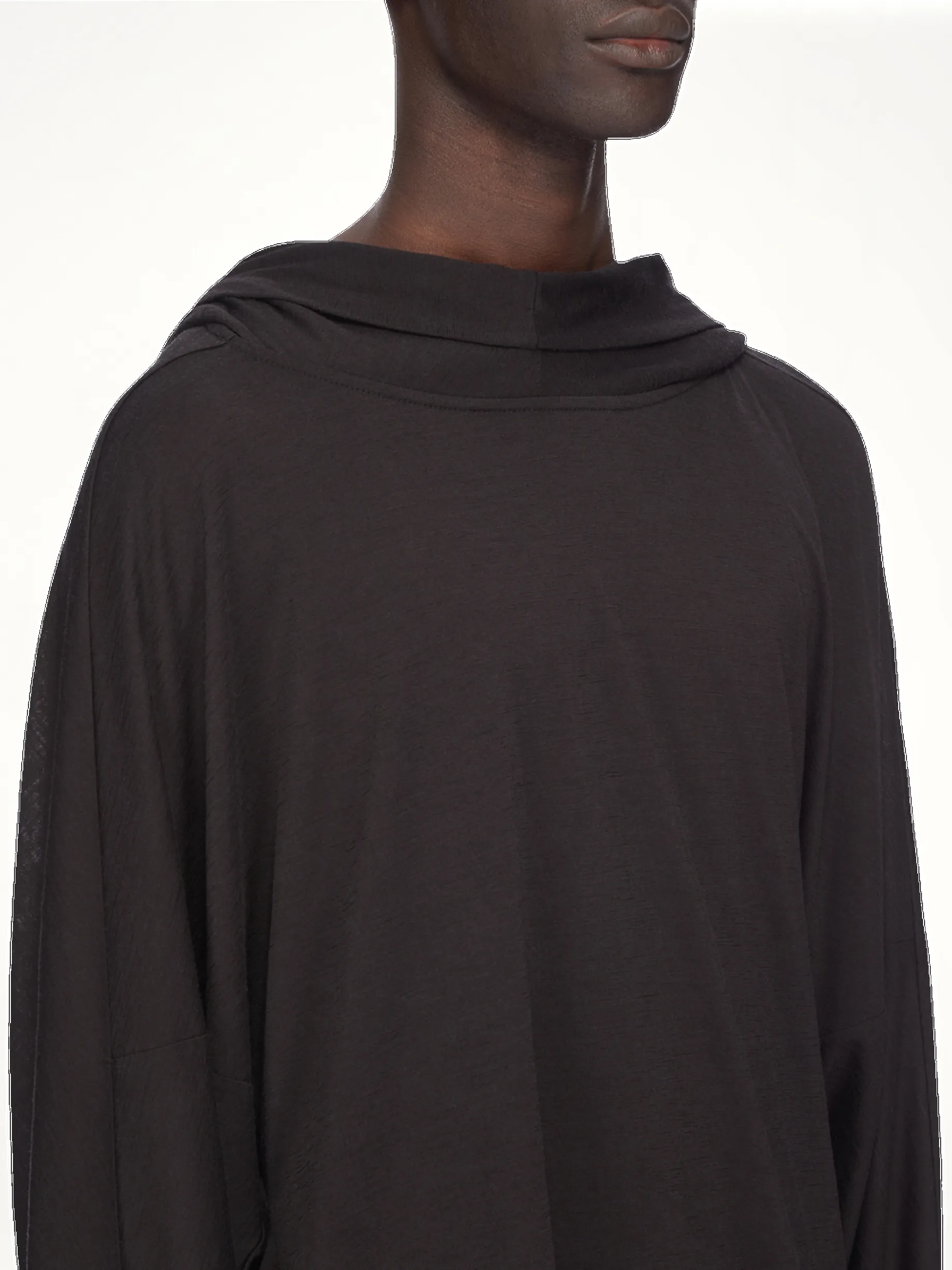 Silk Wool Hooded Tunic in Black sold by MARAIS product image thumbnail 2