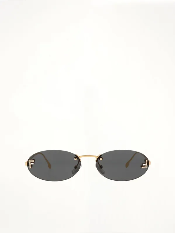 Fendi FE4075US 5430A Metal Sunglasses in Dark Grey/Gold sold by MARAIS