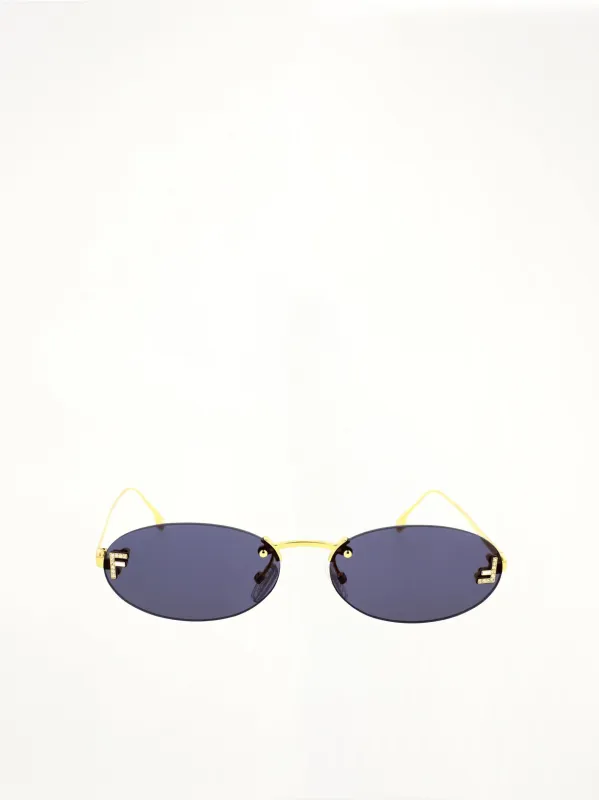Fendi FE4075US 5430V Metal Sunglasses in Dark Blue/Gold sold by MARAIS