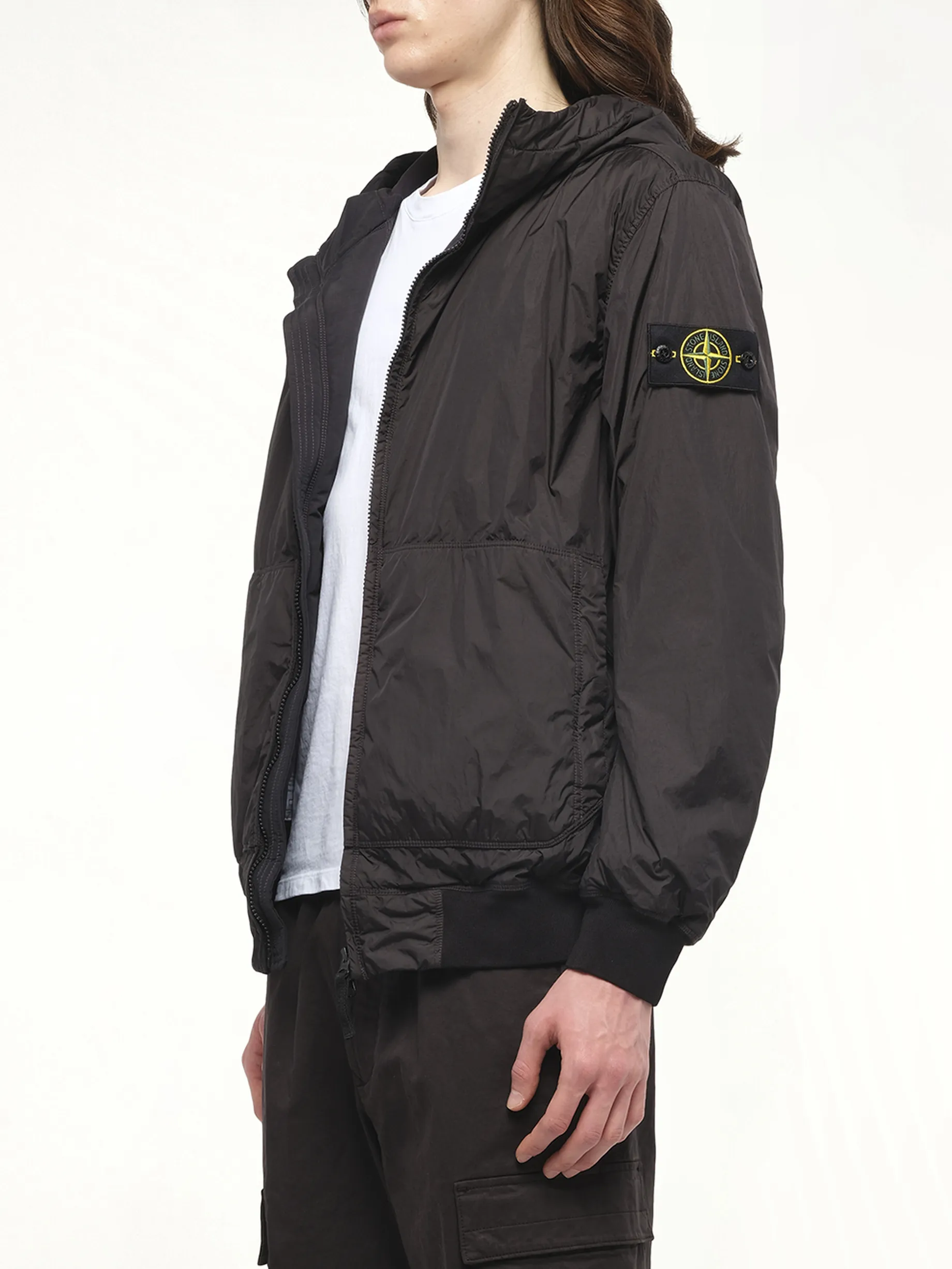 410001 Garment Dyed Crinkle Reps Jacket in Black sold by MARAIS product image thumbnail 5