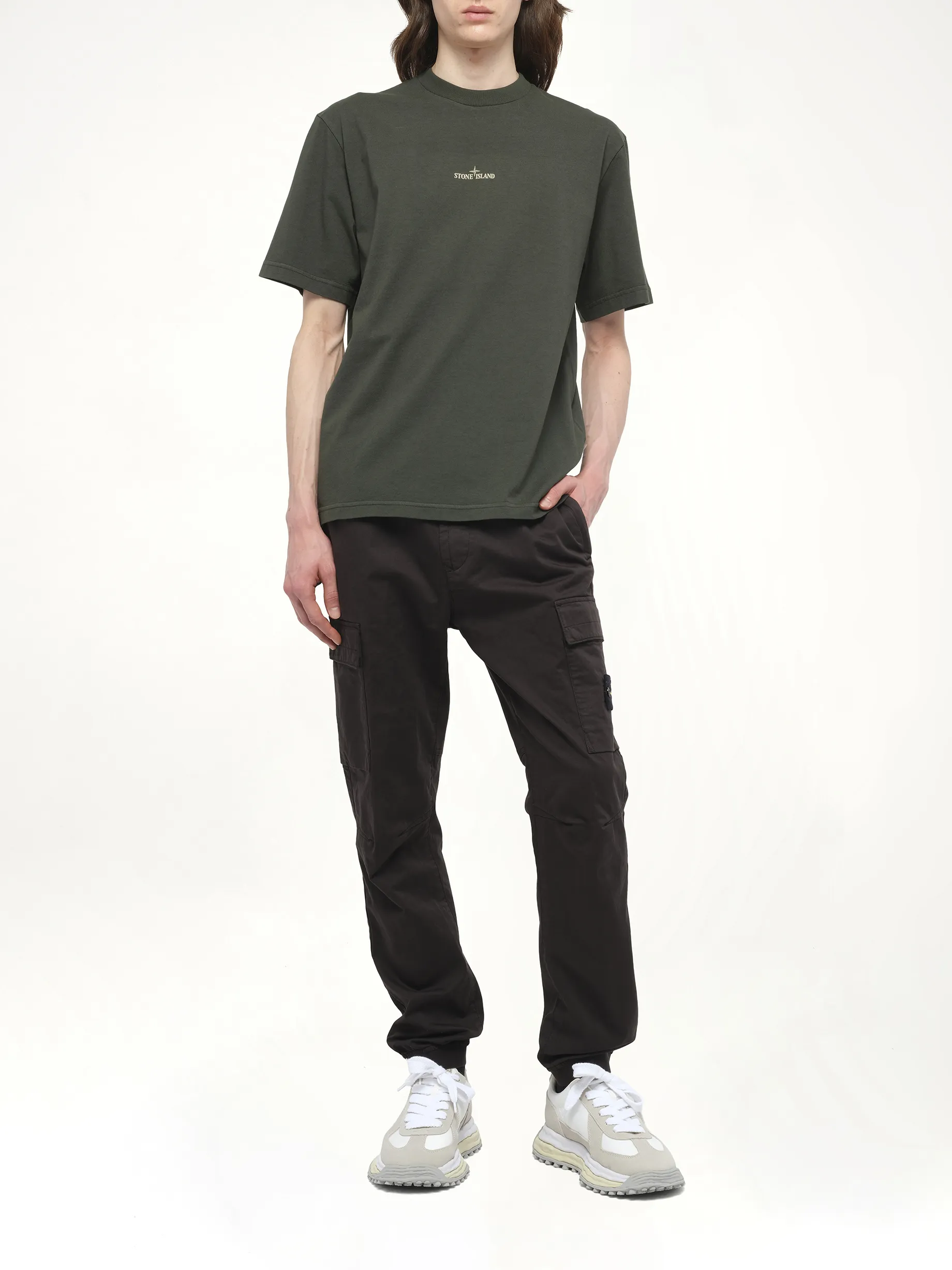 210003 Industrial Print S/S T-Shirt in Juniper sold by MARAIS product image thumbnail 4