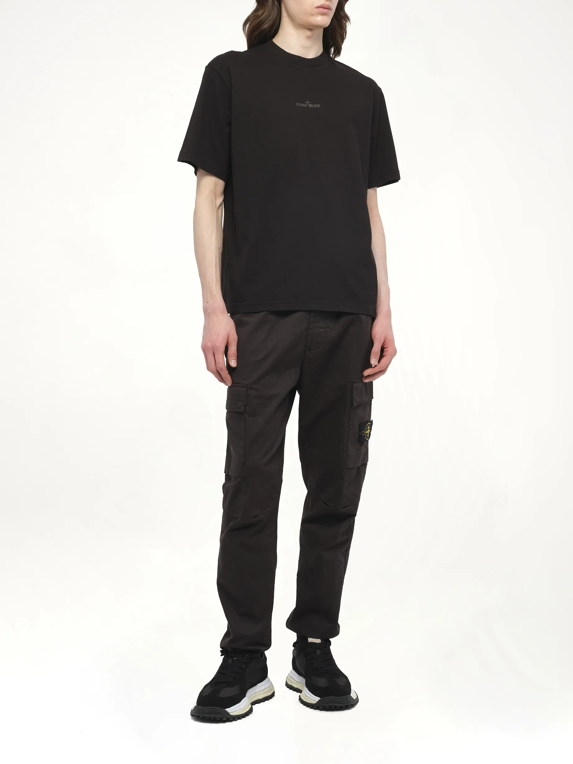 210003 Industrial Print S/S T-Shirt in Black sold by MARAIS product image thumbnail 4