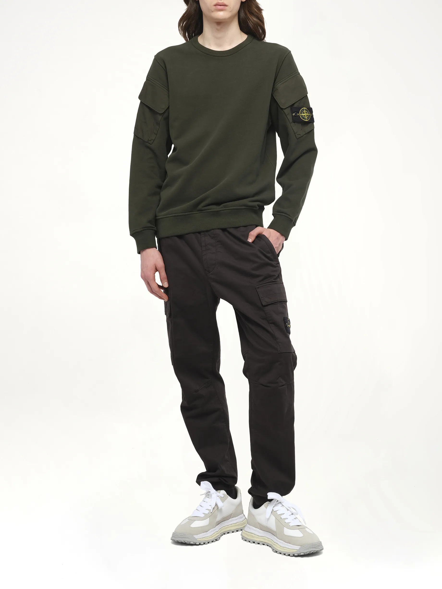 610000 Cotton Fleece Sweatshirt in Juniper sold by MARAIS product image thumbnail 4