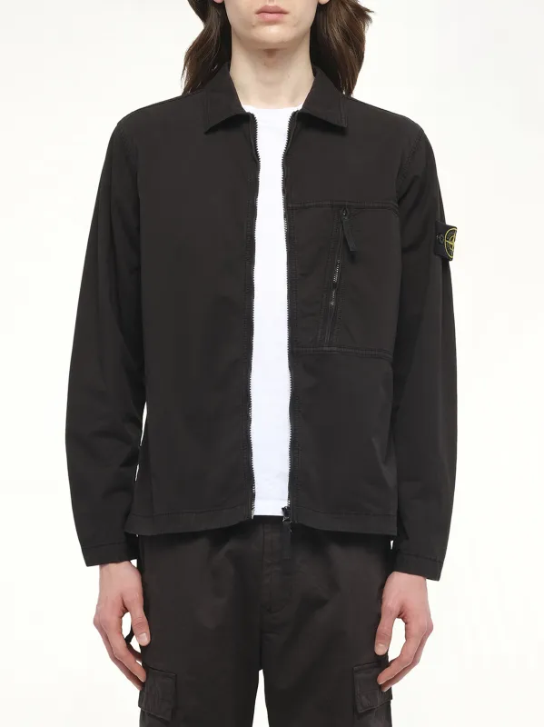 120000 Supima Overshirt in Black sold by MARAIS