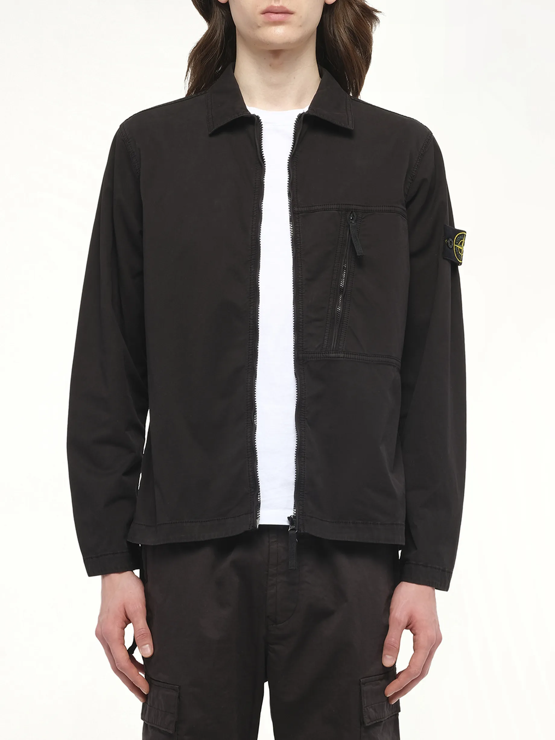 120000 Supima Overshirt in Black sold by MARAIS