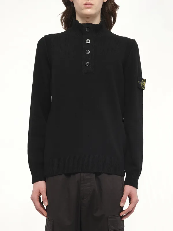 510004 Lambs Wool LS Polo in Black sold by MARAIS