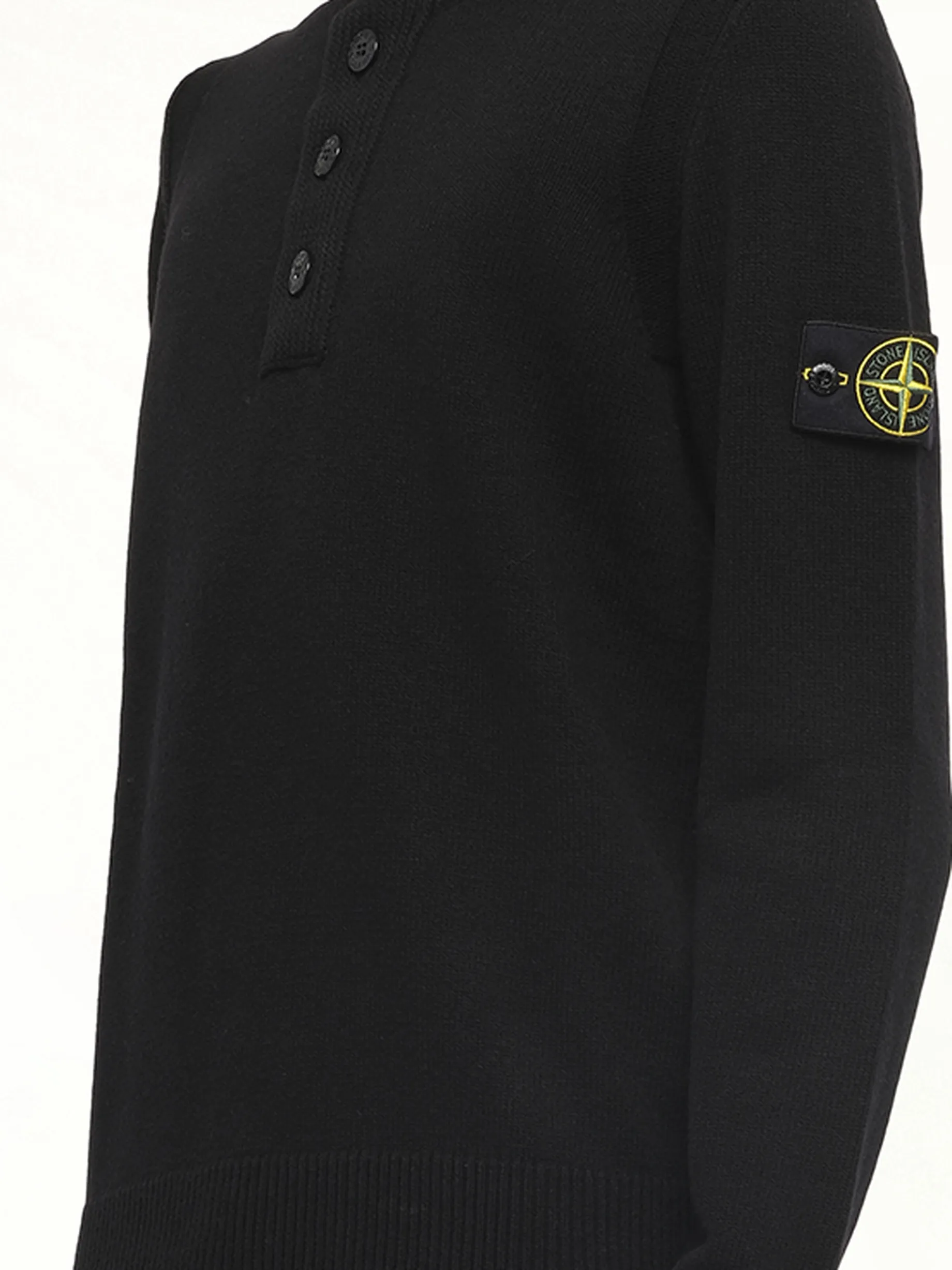 510004 Lambs Wool LS Polo in Black sold by MARAIS product image thumbnail 3