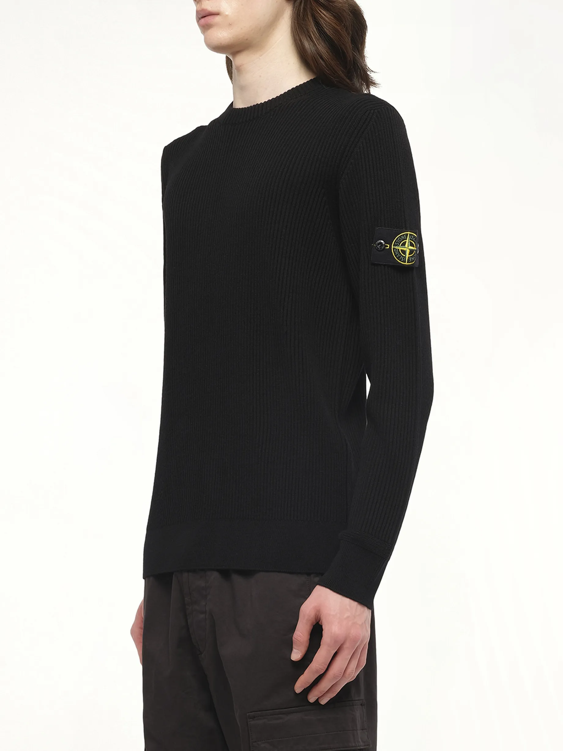 510005 Wool Crew Neck Sweater in Black sold by MARAIS product image thumbnail 5