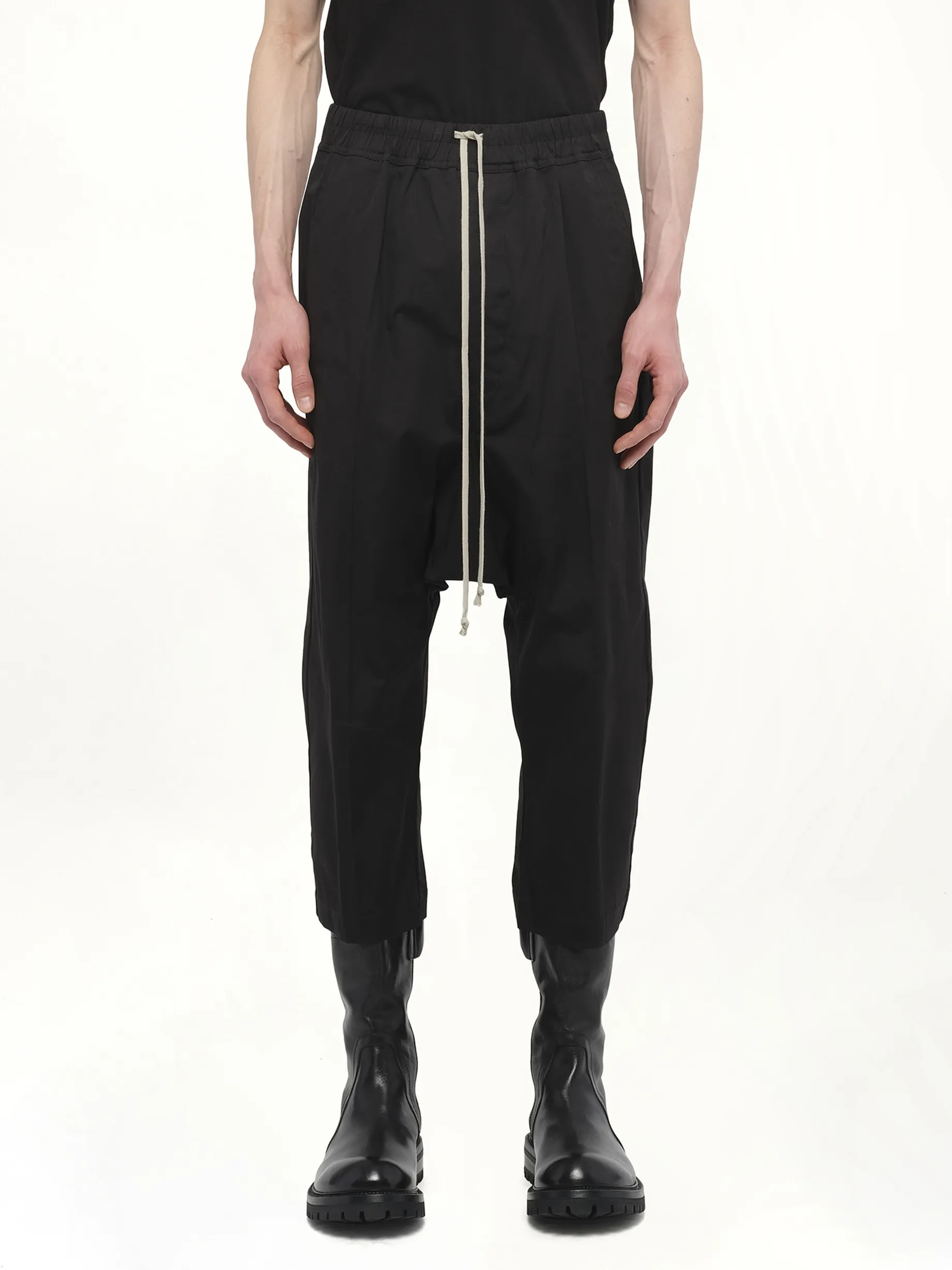 Drawstring Cropped Pants in Black sold by MARAIS