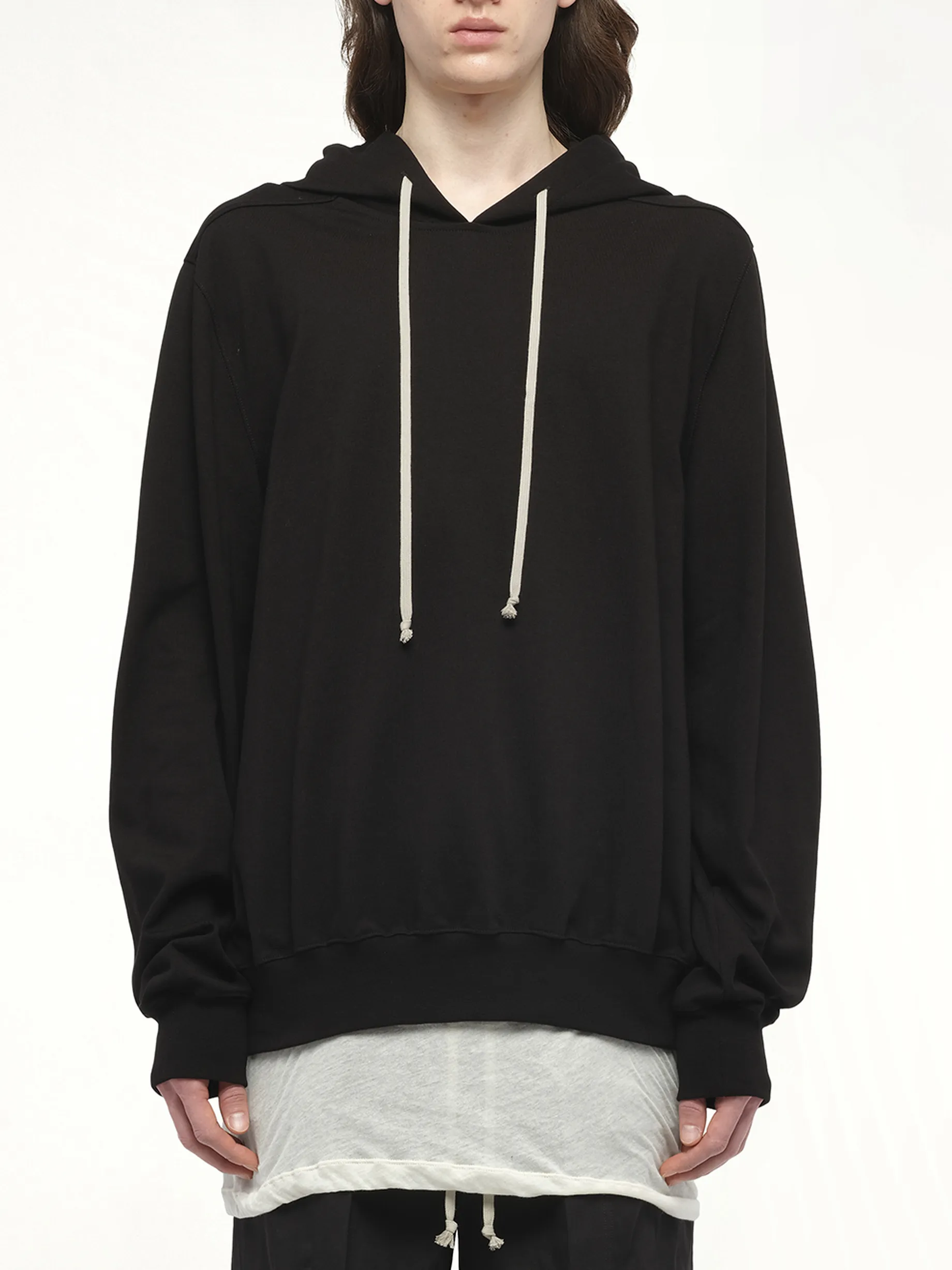 Drawstring Hoodie in Black sold by MARAIS