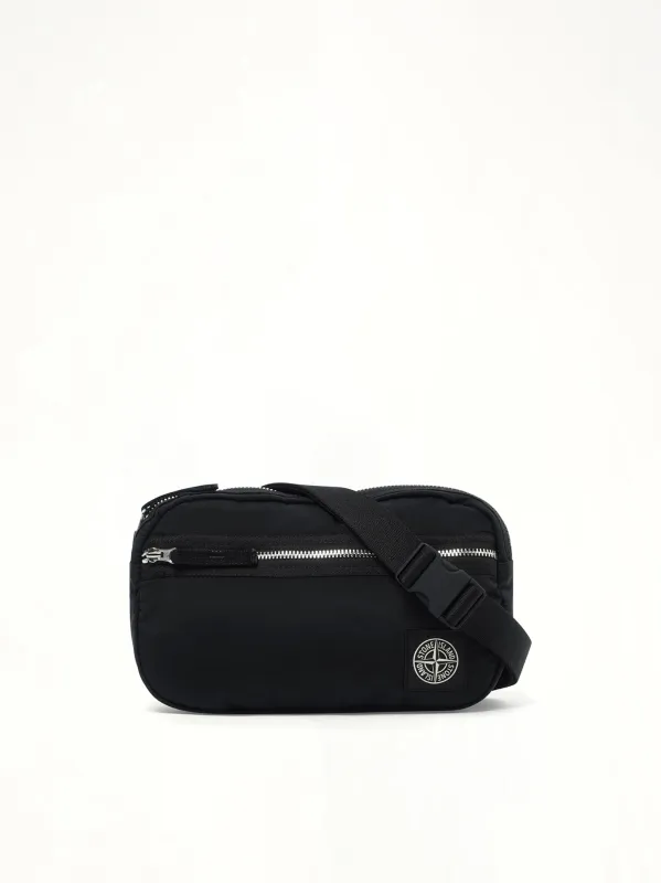 920001 Coated Nylon Belt Bag in Black made by Stone Island