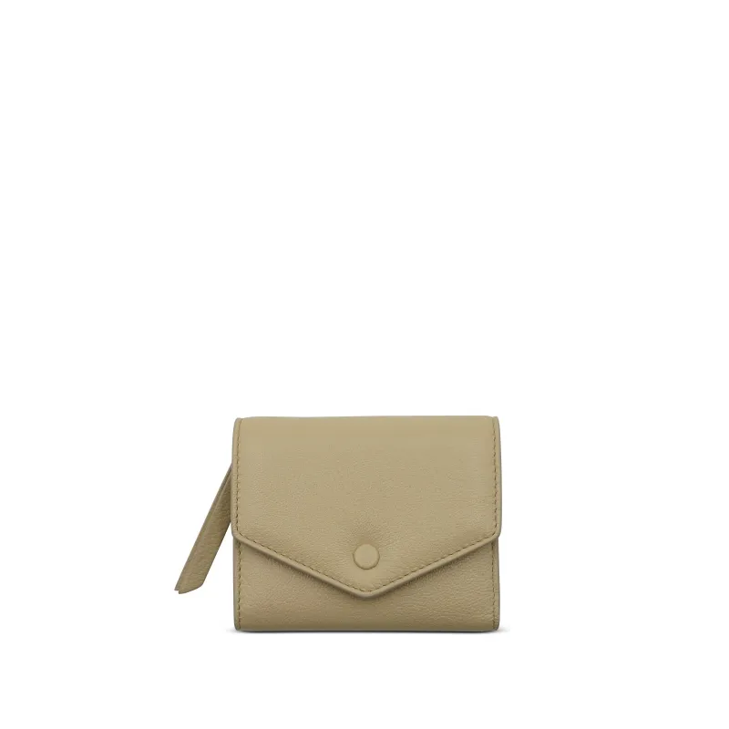 Logo Patch Tri-Fold Wallet in Cachemire sold by MARAIS