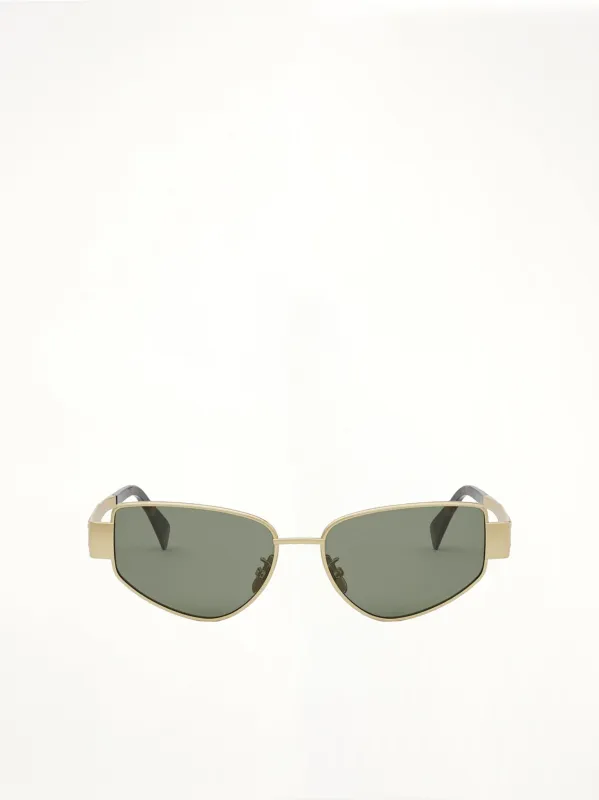 Celine CL40293U 5530N Metal Sunglasses in Dark Grey/Gold made by Celine