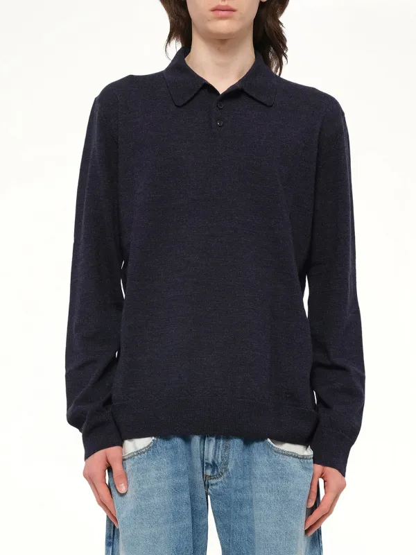 Gauge 14 Polo Shirt in Navy made by Maison Margiela