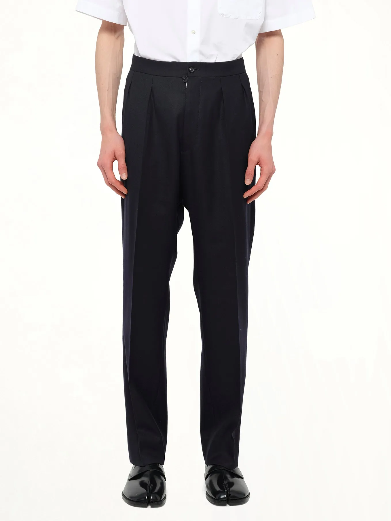 Wool Twill Pants in Blue sold by MARAIS