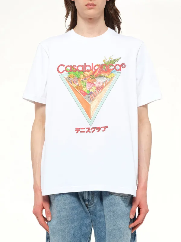 Tennis Club Icon Printed T-Shirt in White sold by MARAIS