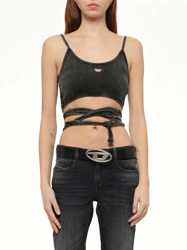 T-LEYA-TAIL-R1 Top in Black/Dark Grey sold by MARAIS
