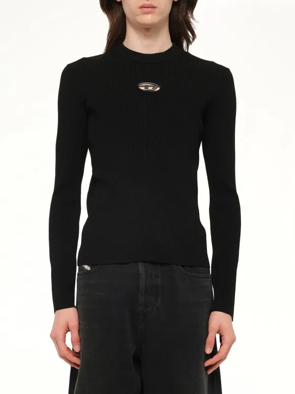 K-Zackary-Round Sweater In Black made by Diesel