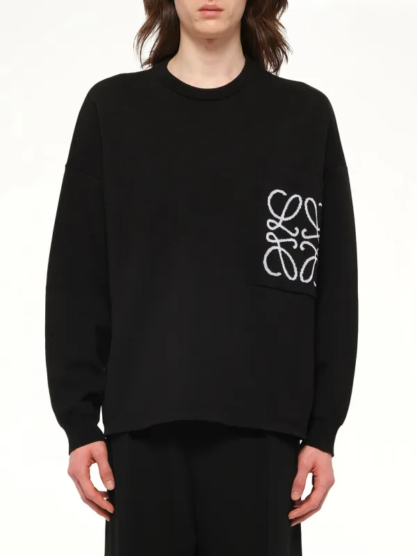 Anagram Pocket Sweater in Black sold by MARAIS