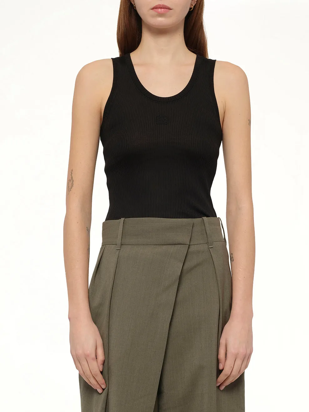 Anagram Tank Top in Black sold by MARAIS