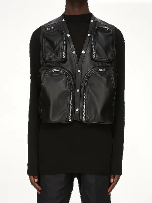Cargo Vest in Black made by Rick Owens