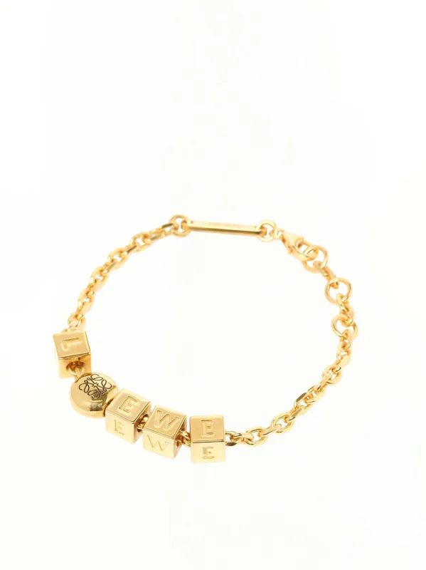 Pebble Cube Bracelet in Gold made by Loewe