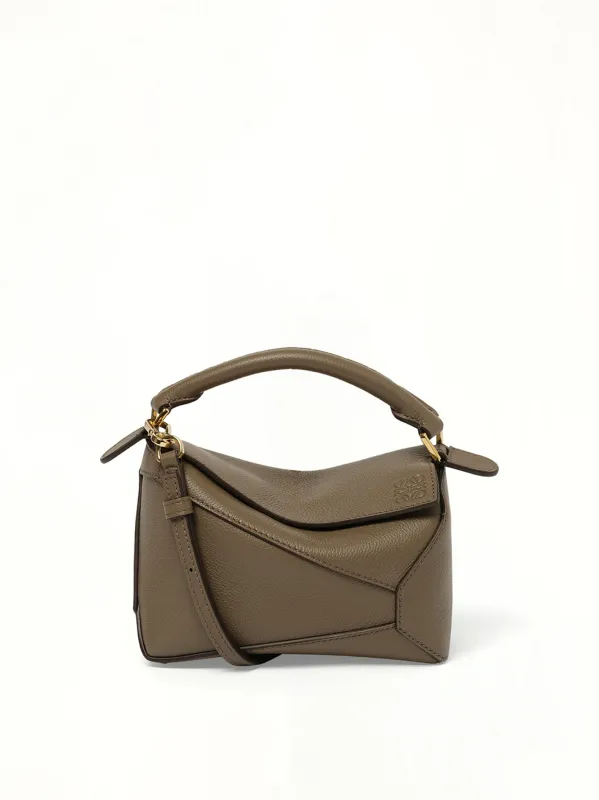 Puzzle Edge Mini Bag in Taupe sold by MARAIS