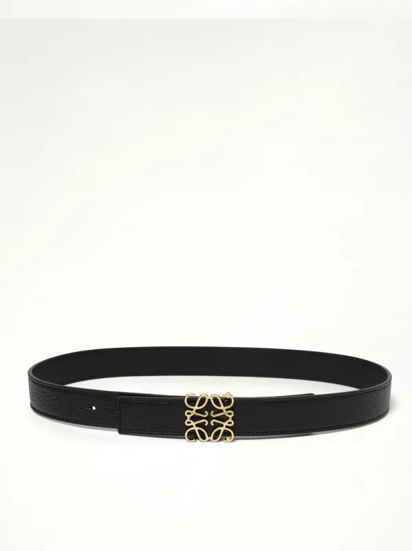 Anagram Reversible 2.8cm Belt in Black/Gold sold by MARAIS