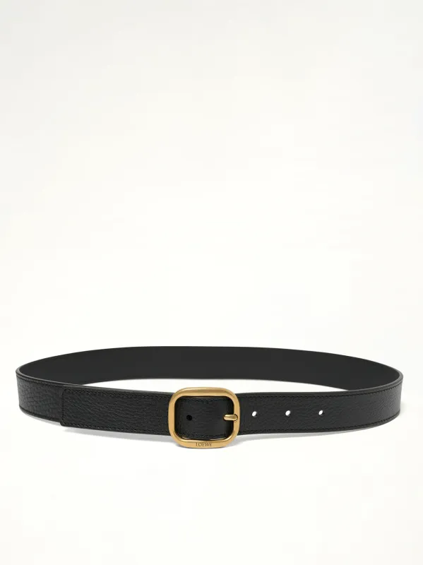 Rounded Soft 3cm Belt in Black/Gold sold by MARAIS