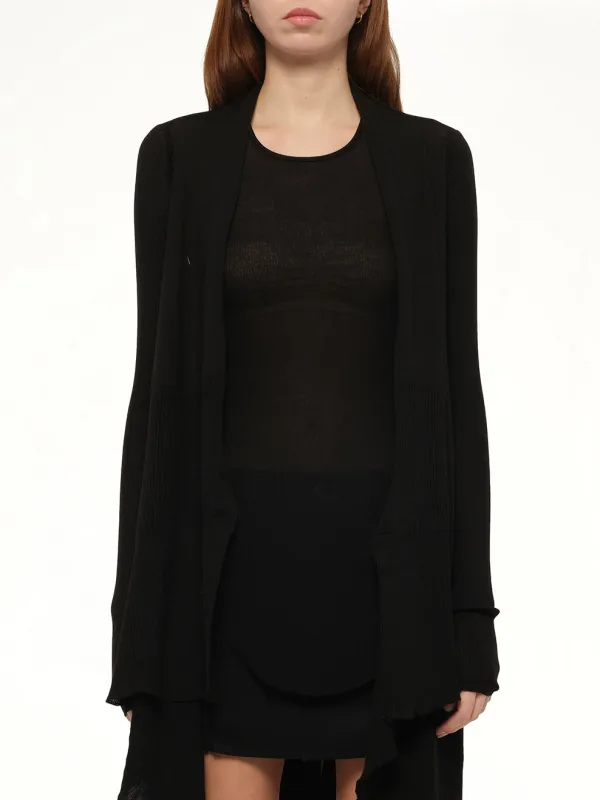 Long Wrap Cardigan in Black sold by MARAIS
