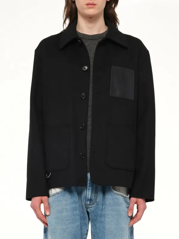 Wool Workwear Jacket in Black sold by MARAIS