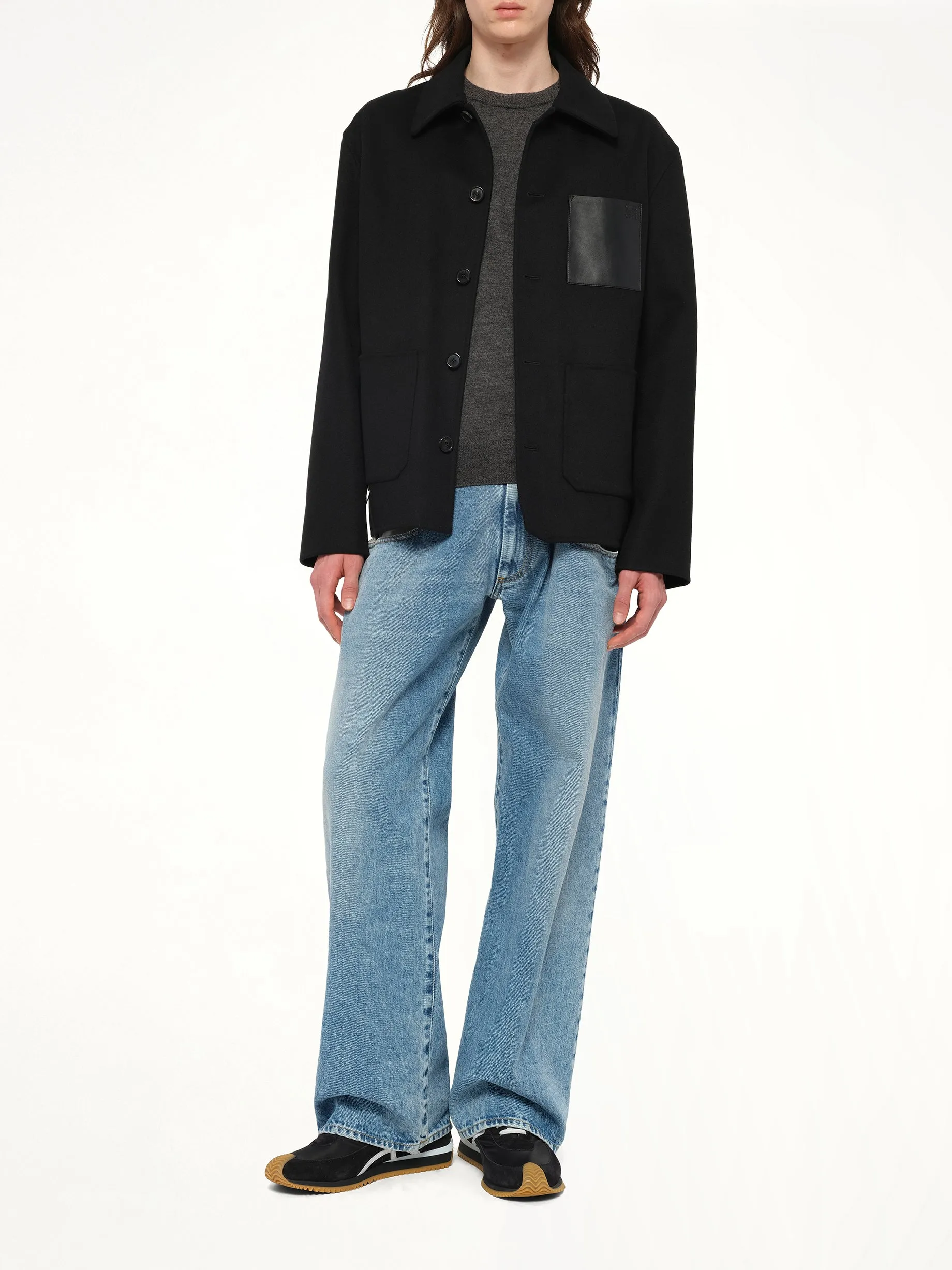 Wool Workwear Jacket in Black sold by MARAIS product image thumbnail 4