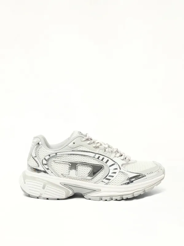 S-PRO-V-DENSE Low Sneaker in White/Silver sold by MARAIS