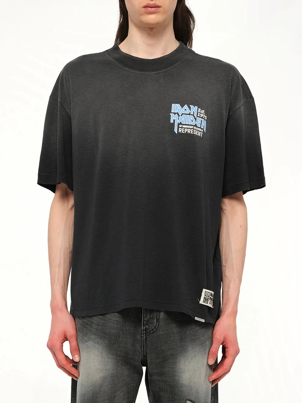 Iron Maiden Anniversary T-Shirt in Stained Black sold by MARAIS