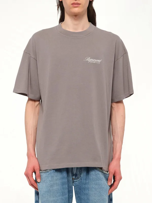 Represent Owners Club Script T-Shirt in Slate sold by MARAIS