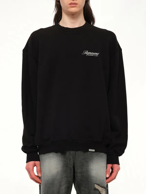 Represent Owners Club Script Sweater in Black sold by MARAIS