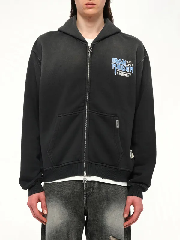 Iron Maiden Anniversary Hoodie in Stained Black sold by MARAIS