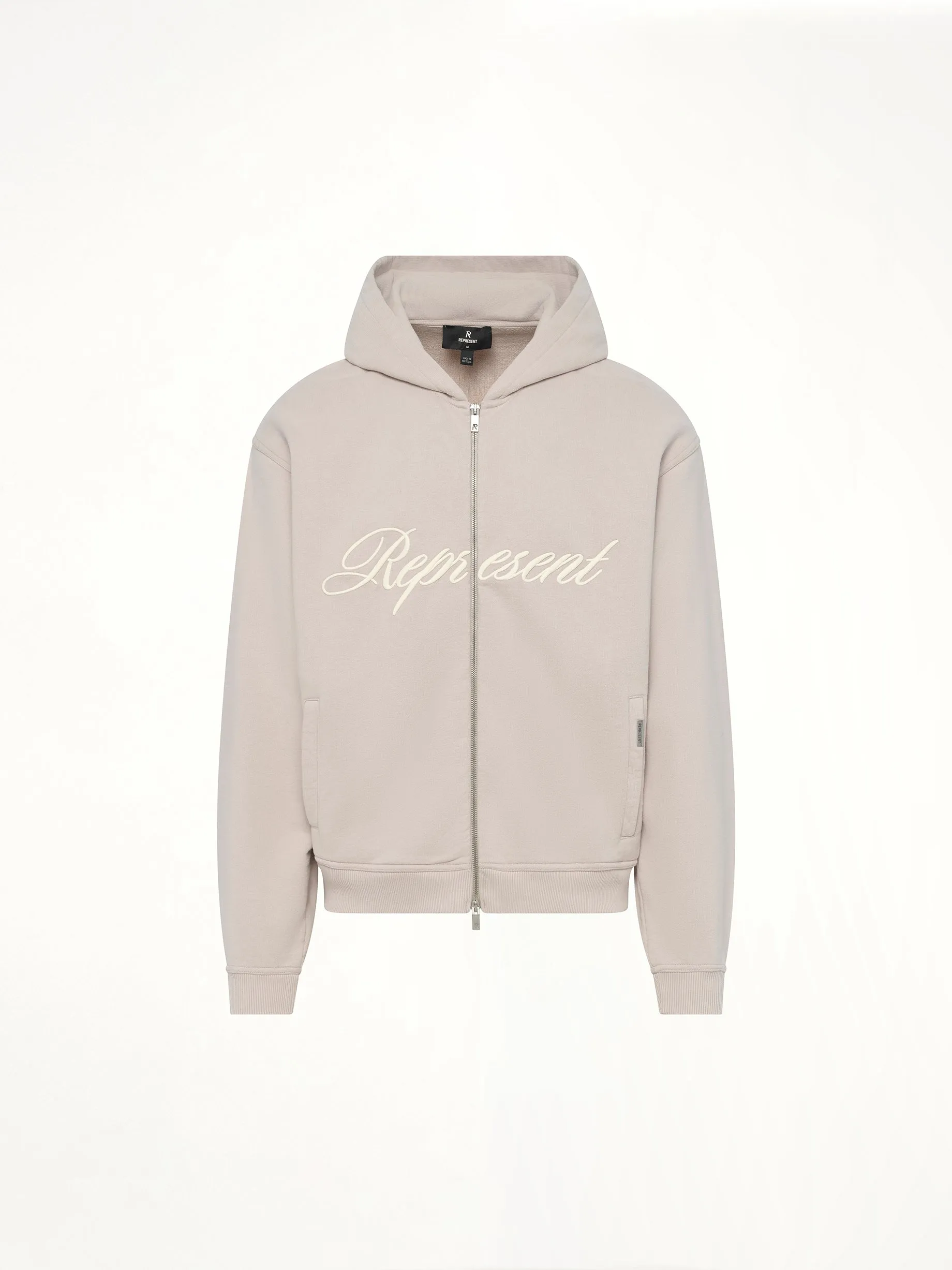 Script Logo Zip Hoodie in Concrete sold by MARAIS product image thumbnail 2