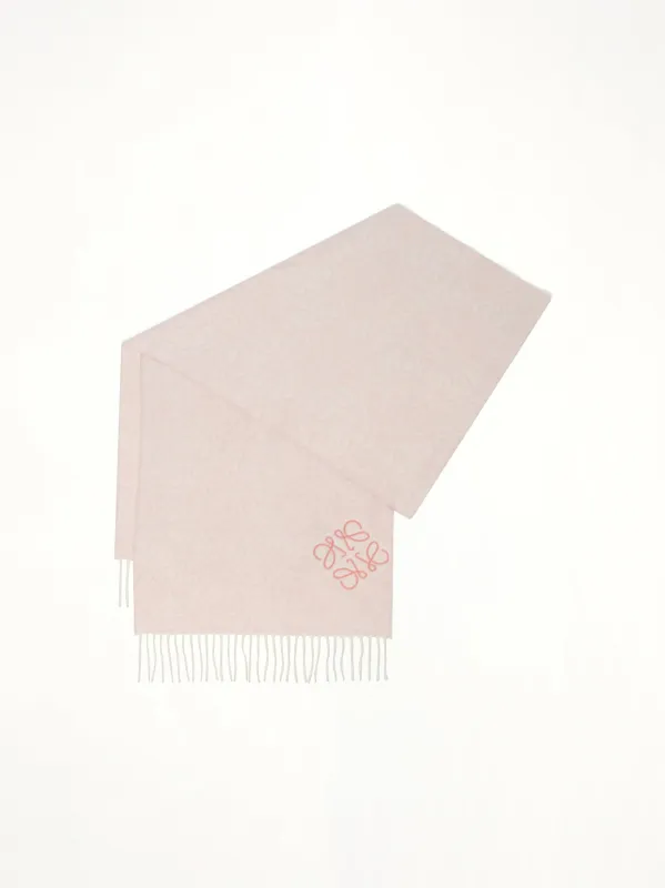 Anagram Wool Cashmere Scarf in Soft Pink sold by MARAIS