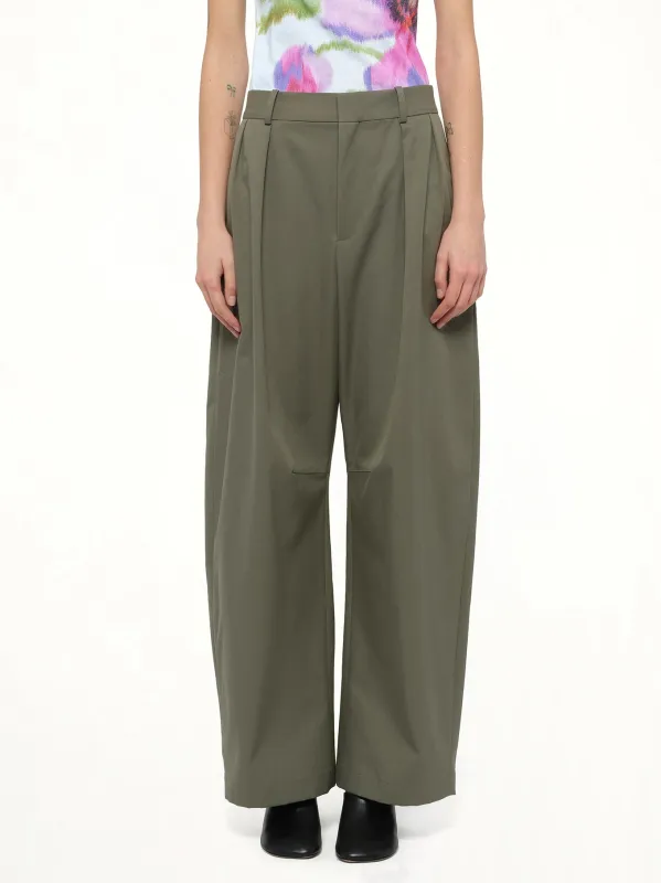 Barrel Trouser AF in Khaki Green made by Loewe
