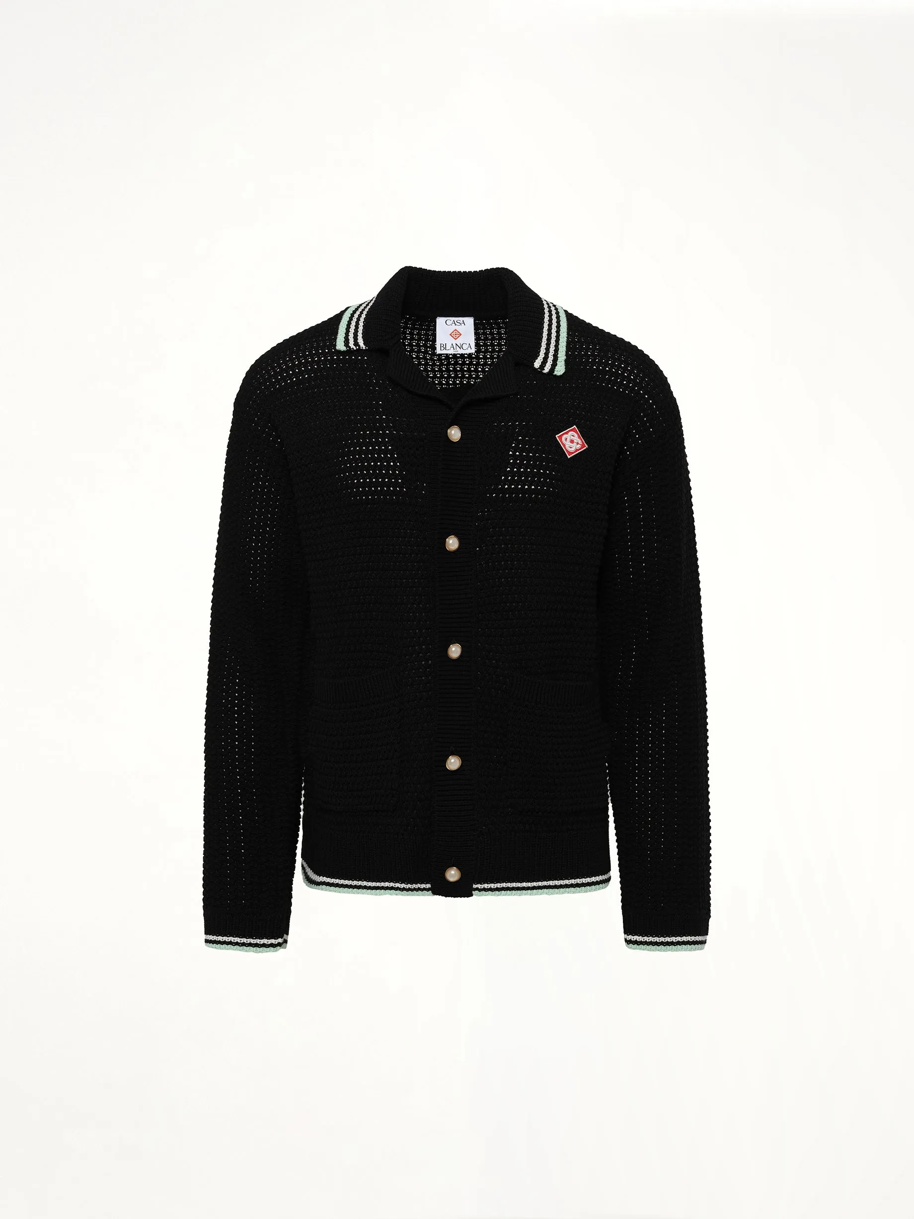 Embroidered Crochet Shirt in Black sold by MARAIS product image thumbnail 2