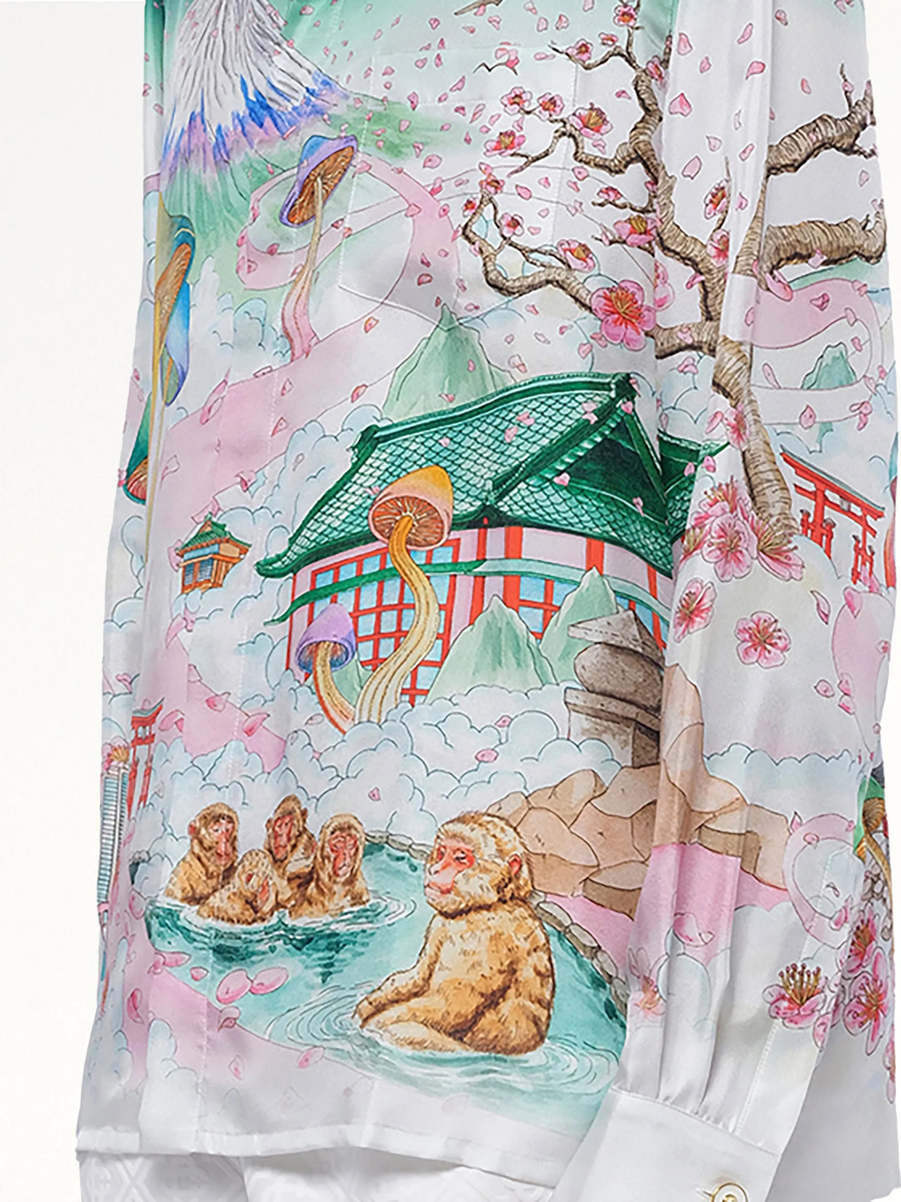 Silk Satin Flowers Shirt in Multicolour sold by MARAIS product image thumbnail 5