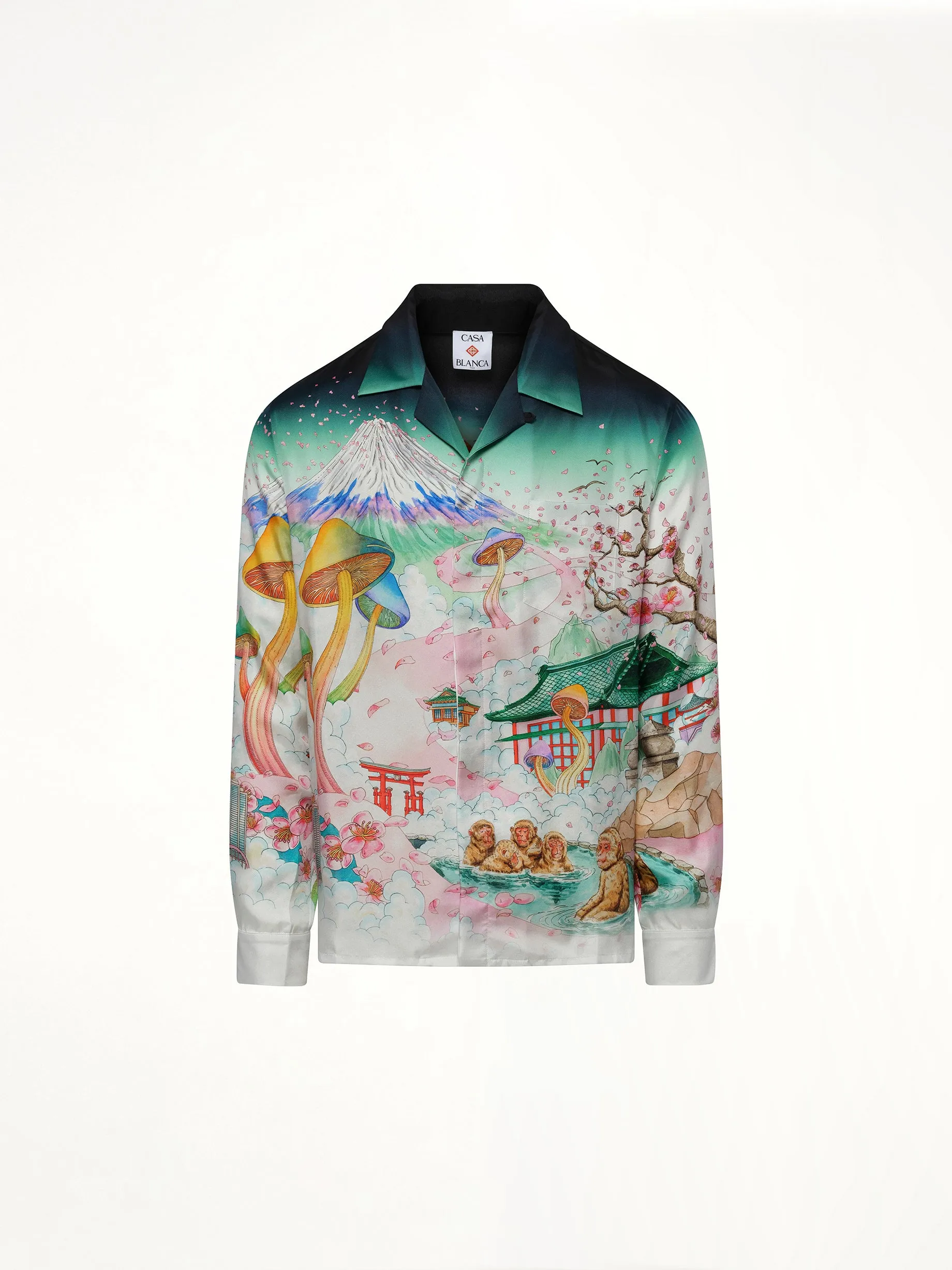 Silk Satin Flowers Shirt in Multicolour sold by MARAIS product image thumbnail 2