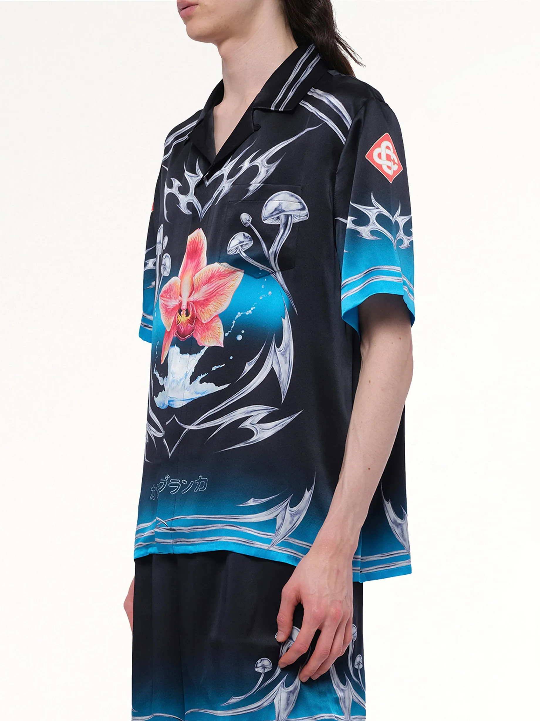 Silk Satin Blades Shirt in Multicolour sold by MARAIS product image thumbnail 3