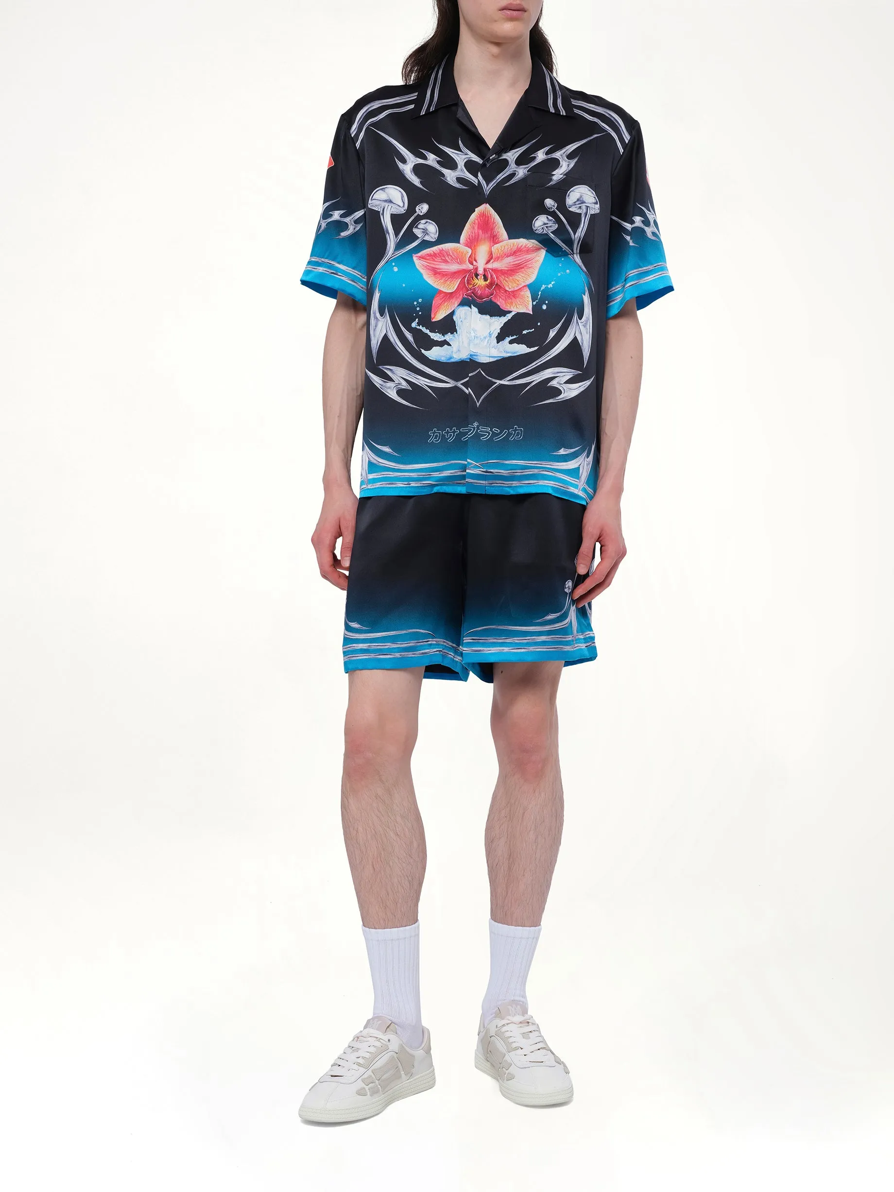 Silk Satin Blades Shirt in Multicolour sold by MARAIS product image thumbnail 4