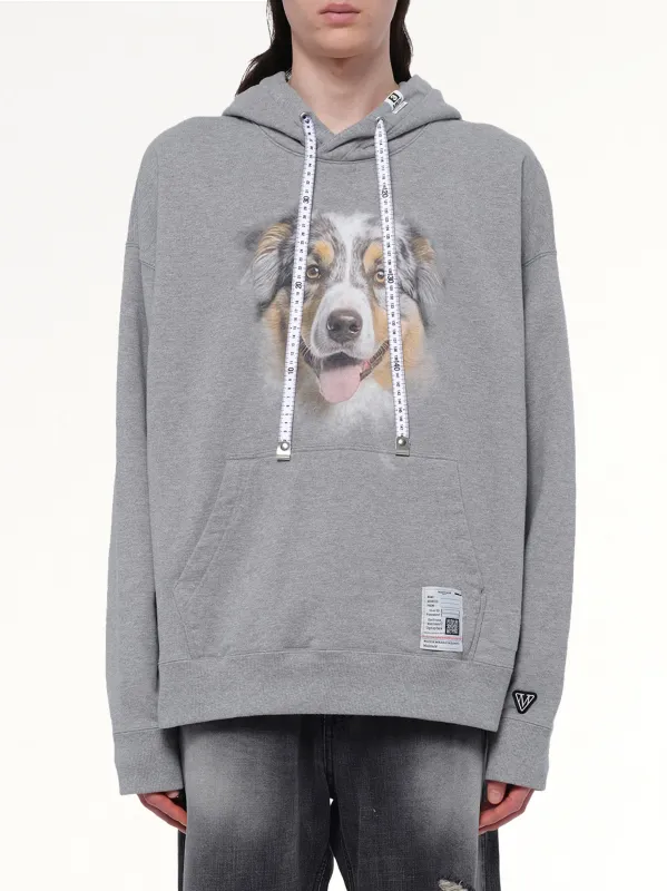 Dog Printed Hoodie in Gray made by MARAIS